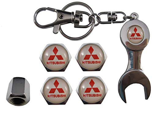 ETMA aut011-57 Válvulas Acero Inoxidable Coche + Llavero Apreta Válvulas Mitsubishi Blanco