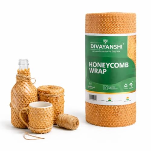 Image of Divayanshi Honeycomb Packing Paper | Sustainable Cushioning Wrap for Shipping, Gifts & Fragile Items | 10m x 15 Inch
