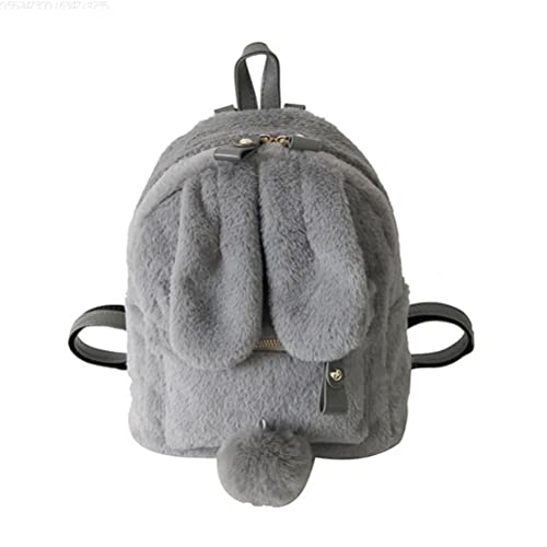 Fencelly Sac à dos avec oreilles de lapin mignonnes pour filles - Sac à dos d'école décontracté, gris Cover