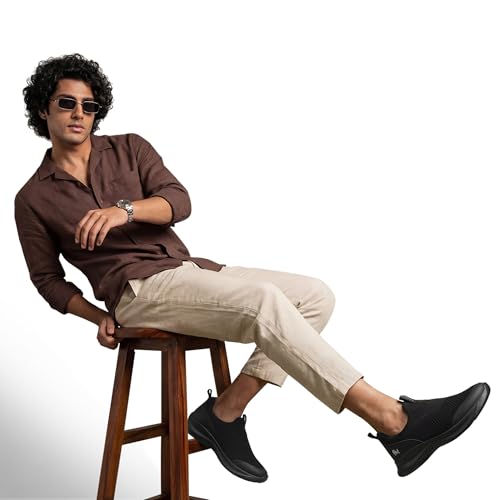 Image of Neeman's Mono Curve Men Slip On Shoes | Breathable Stretch Knit Casual Sneakers | Lightweight EVA Pebble Grip Sole | Foam Cushioned Footbed | Comfortable Everyday Walking Shoes