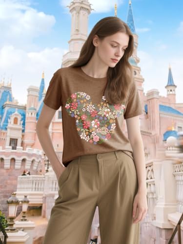 Image of Magic Kingdom Castle Shirt Holiday Short Sleeve Boho Clothes for Women
