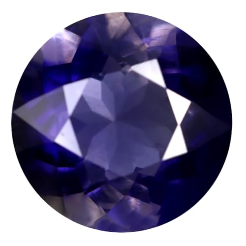 Iolite bleue naturelle 4.55 ct coupe ronde cadeau précieux de Ceylan