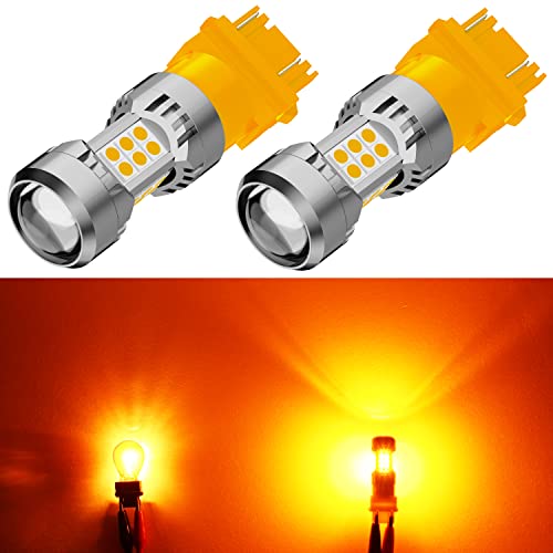 PHINLION 3157 4157 LED Turn Signal Bulbs, 3200 Lumens Super Bright 12V 3057 3457NA 4157NA 3157NA Amber Yellow LED Light Replacement for Car Truck Directional Blinker or Parking Lights