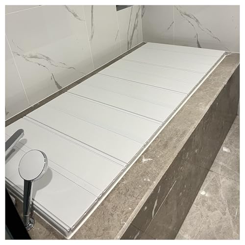 ShAzanz Bandeja Bañera Plegable Cubierta De Bañera Bastidor De Almacenamiento, PVC Aislamiento Tablero A Prueba Polvo Bandejas para Bañera Tapa Almacenamiento, Teniendo 40kg Plegable(70x120x1.2cm)