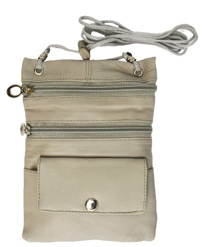 100% Genuine Leather Snap Close Change Purse Cream #510