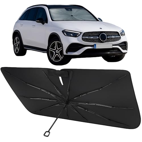 Image of Proadsy Custom Fit 2023-2026 GLC Windshield Sun Shade Umbrella | Advanced Ice Crystal Material, -54F Cooler, Zero-Gap Sunblock, Instant Setup & Foldable Design for Summer Parking, Daily Use