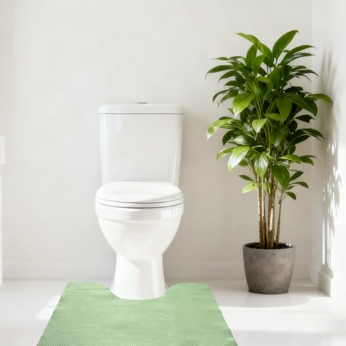 Image of Green Disposable Toilet Mats for Clean and Hygienic Bathroom,Upgraded Disposable Toilet Mat for Children& Adults,Super Absorbent Toilet Floor mats, Non-Slip, U-Shape Potty Training-25 Pack,24 inch x 22 inch