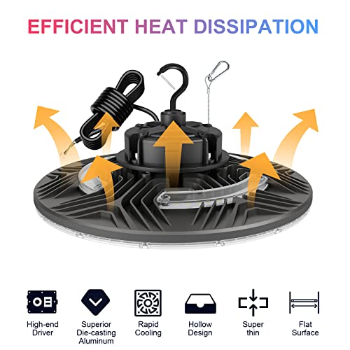 240W Ufo Led High Bay Light Dimmable 1000W Mh/Hps Equivalent 36,000Lm 5000K High Bay Led Shop Light (Dimmer/Remote Controller Included) Dlc Ul Approved Led Warehouse Lights 5' Cable Ac 100-277V #TOP4