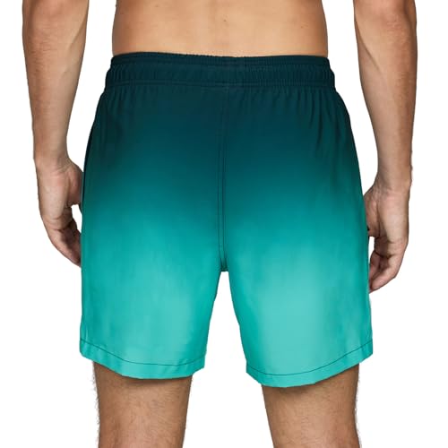 Image of Mens Swim Trunks Compression Liner No Mesh Swimming Trunks Men Swimwear Quick Dry Above Knee Zipper Pocket Swim Shorts