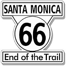 Magnet Santa Monica END of The Trail Route 66 Sign Shaped Magnet- Highway sm 4 x 4 inch