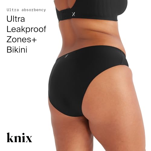 Image of KNIX Women Zones+ Ultra Leakproof Period Underwear Bikini - Ultra Protection, Absorbs 7-11 Super Tampons, Extended Gusset