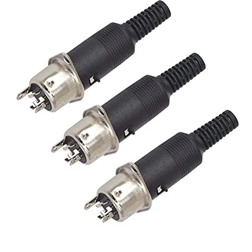 Evita ruidos en audio con conector DIN macho de 5 pines y adaptador hembra de chasis de 6 pines