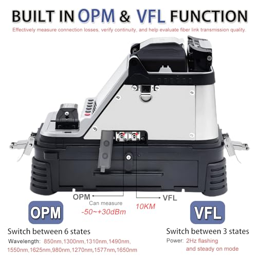 Image of AI-20 Fiber Fusion Splicer Core Alignment Automatic FTTH Fiber Optical Welding Machine 6s Splicing Six Motor 15s Heating Built-in VFL & OPM Function with Highly Integrated Cleaver(7800mAh)