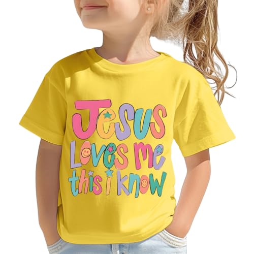 Image of BINTEHGS Jesus Shirts for Kids Christian Graphic Tees for Girls Religious God Tshirts Inspirational Bible Verse Cute T-Shirts
