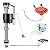 Universal Toilet Flusher Replacement Kit, Adjustable Fill Valve, 2-Inch Flapper,Toilet Brass Handle Lever, Complete toilet repair kit inside tank (Red)