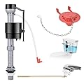 Universal Toilet Flusher Replacement Kit, Adjustable Fill Valve, 2-Inch Flapper,Toilet Brass Handle Lever, Complete toilet repair kit inside tank (Red)