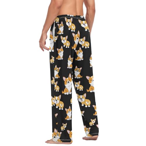 Corgi Men's Straight-Fit Pajama Pant Jersey Sleep Pjs Bottoms with Pocket Drawstring4