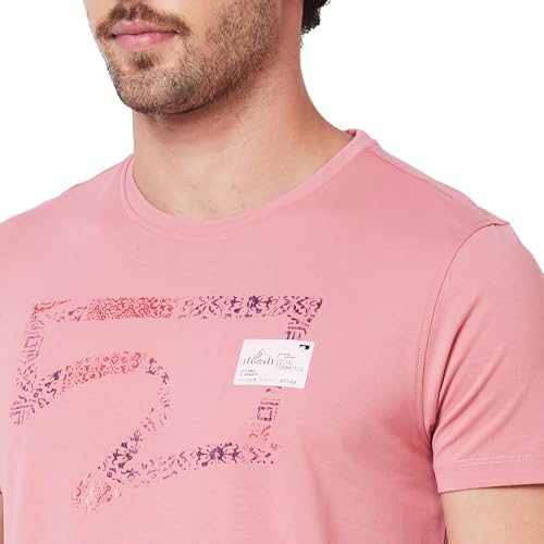 Image of Spykar Men's Slim Fit Round Neck Half Sleeve Solid Casual T-Shirt