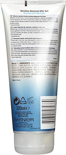 Garnier Ambre Solaire Hydrating Soothing Sensitive Advanced After Sun, Enriched with Cold Cream For Use On Face and Body 200 ml - Image 3