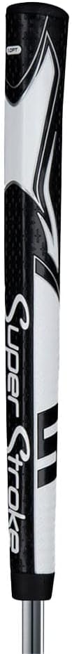 SuperStroke Zenergy 1.0PT Golf Putter Grip with No Taper Enhanced SPYNE Technology, New Multi-Zone Texturing and Tech-Port, White/Black