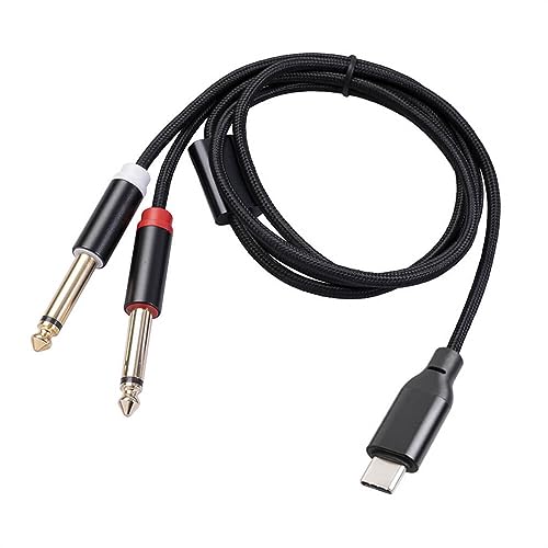 Cable de Audio USB C a 2 Macho 6.35mm TRS 1 Metro miniatura 2