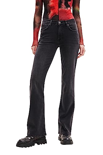 Desigual Denim_Dublín Pantalones Casuales, Negro, 40 para Mujer