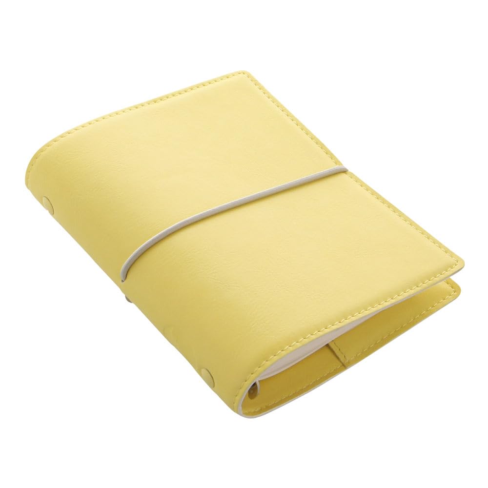 Filofax Domino C022610-25 - Agenda settimanale 2025, formato tascabile, formato tascabile, effetto pelle, effetto grana, tattile, con 6 anelli, visualizzazione settimanale, multilingue