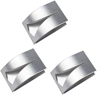 3 PCS Tea Towel Holders, Stainless Steel Hand Towel Hook Self Adhesive Towel Holders for Bathroom Kitchen, No Drilling Require (5 * 7.5cm)