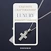 HALUKAKAH Men's Moissanite Cross Pendant Necklace, Premium 4.0ct Total Lab-Grown Diamonds, Platinum White Gold Plated 925 Sterling Silver, Box Chain 45cm, Pavé Set Luxury Religious Jewelry #4