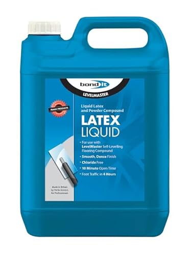 Bond ITLevelMaster Latex Liquid Additive for Self Levelling Compound – Enhances Flexibility, Strength & Adhesion, Smooth Dense Finish, 5L