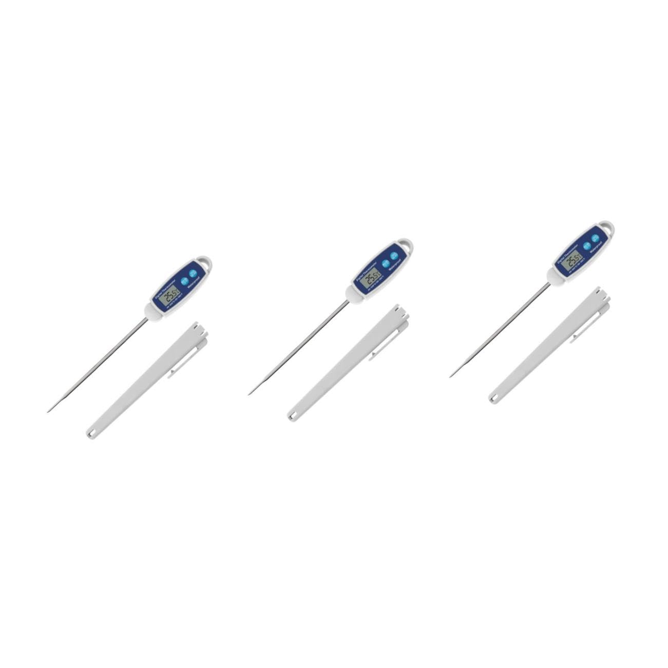 TOPBATHY 3 Piezas Termómetro Digital de Comida Multifuncional con Inoxidable Preciso y Resistente para Cocina Barbacoa y Horneado Uso Doméstico Incluye Funda