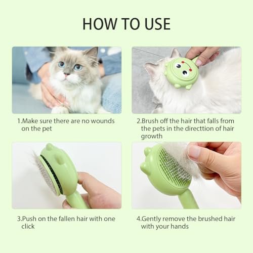 Image of Dog Brush for Shedding, Gentle Self Cleaning Pet Brush with Release Button for Cats and Dogs, Easy to Remove Loose Hair Daily Grooming Tool During Shedding Season
