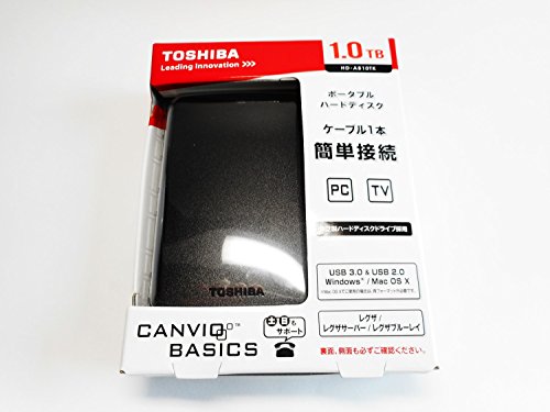 新品　ポータブルHDD 1TB 東芝 HD-AC10TK Amazon | HD-AC10TK(ブラック) ポ-タブルHDD 1TB USB3.0接続