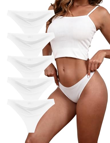 Image of Seamless Underwear for Women, No Show Stretch Bikini Panties, Silk Crotch, Invisible Hipster, 6-Pack