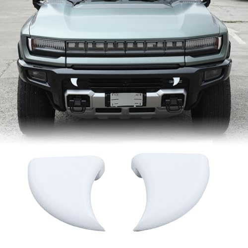 Yinanlutos Front Grille Tiger Teeth Trim Cover Compatible with Hummer EV SUV Pickup 2024 2025 Accessories A Pair Vampire Tooth Decor Halloween Car Fangs Teeth Decor DIY Your Car (White)