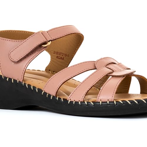 Image of Khadim's Softouch Leather Wedge Heel Sandal for Women