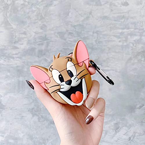Image of Meyaar Silicone Case for Apple Airpods Pro 3 (2025) Cute Design for Airpods Pro 3 with Keychain Shockproof Protective Case Cover (Jerry (Brown))