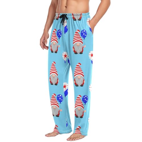 Men's Pajama Pants American Gnomes with Balloons Sleep Pajama Lounge Pant with Pockets, Elastic Waistband4