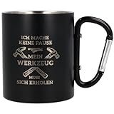 HOCHWERTIG & PRÄZISE 🎇: Mit einer speziellen Gravierspray-Technologie wird das Motiv „Ich mache keine Pause…“ mit Präzision und Sorgfalt auf den Becher aufgebracht. Diese innovative Methode gewährleistet, dass die Gravur sowohl wisch-, wasser- als auch abriebfest ist, sodass der Becher auch nach vielen Abenteuern sein ansprechendes Aussehen bewahrt.
