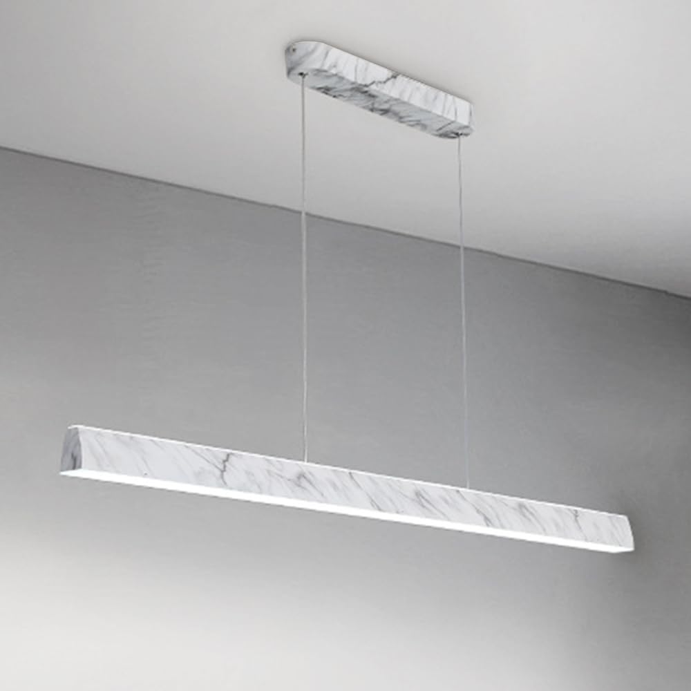 Lampes à suspension linéaires en métal noir avec éclairage LED salon