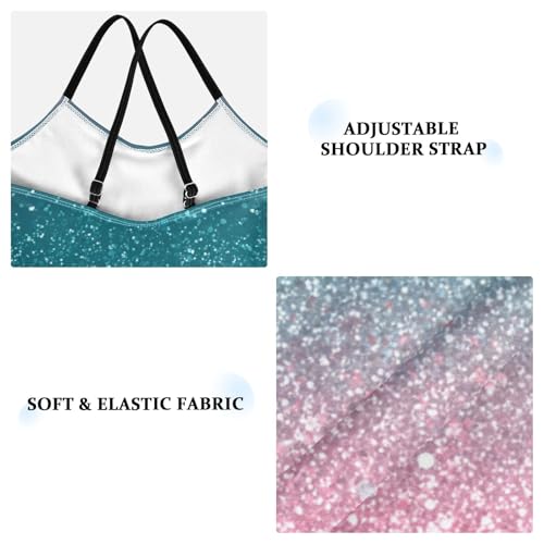 Bolaz Girls Swimsuits One-Piece Bathing Suits Multicolor Kids Summer Beach Swimwear for 3-10 Years Old-Blue Pink Sequin3