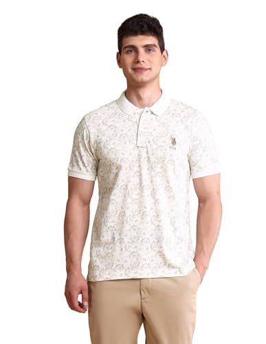 Image of U.S. Polo ASSN. Printed Polo T Shirts for Men - 100% Cotton, Half Sleeves Mens Tshirt