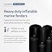 Inflatable Boat Fenders for Boats and Yachts Deflatable for Easy Storage - Designed Heavy Duty for Horizontal and Vertical Use - Black - Large