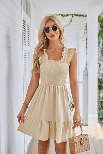 Robe mini d'été boho à volants pour femme chic décontractée - 2