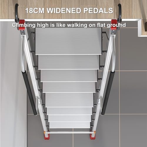 Adjustable 3-Level Step Ladder for Safe Attic Bunk Beds, Emergency Fire Escape Ladder with Non-Slip Feet - Perfect for Home and Outdoor Use