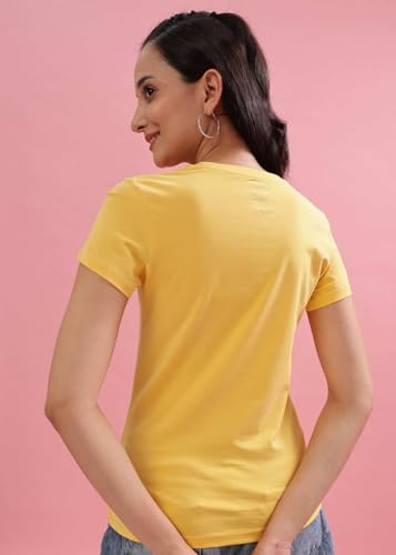 Image of Dollar Women's Solid Stretchable Cotton Round Neck Tshirt