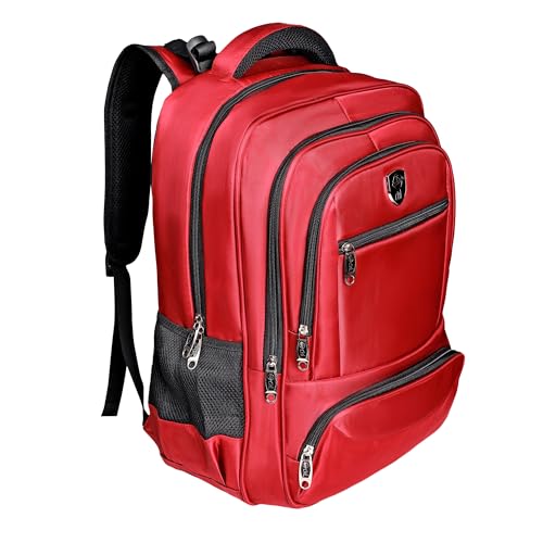 Mochila Impermeável Resistente Notebook Alça Reforçada Saída USB Amplo Espaço Viagem Executiva Escolar Faculdade Trabalho Unissex (Vermelha)