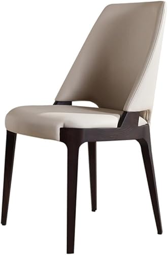Sillas de comedor, sillas de comedor modernas de cuero con patas de metal para cocina sala de estar, Sillas para comedor (beige)