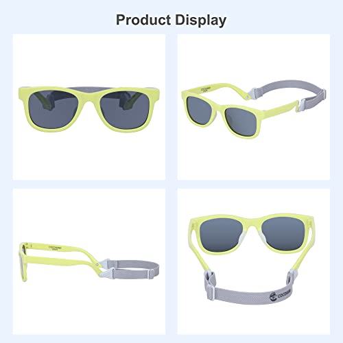 Image of COCOSAND Flexible Polarized Baby Sunglasses with Strap | UV Protection, Bendable, For Toddler Infant Newborn Girl Boy, Age 0-24 Months
