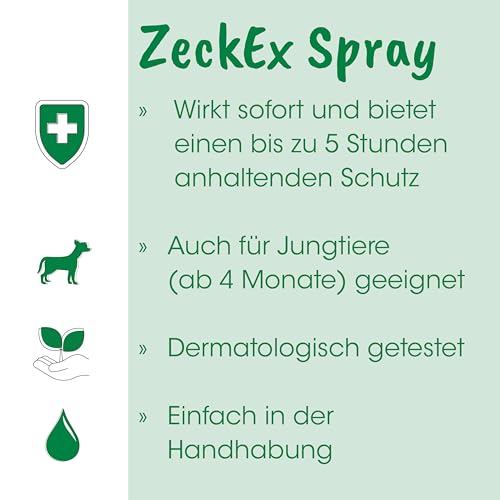 cdVet ZeckEx Zeckenabwehr-Spray 500 ml - Sofortschutz mit Langzeitwirkung für Mensch und Tier, natürliches Zeckenmittel ohne synthetische Zusatzstoffe, dermatologisch getestet